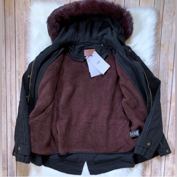 NWT - 【NEW】UGG lamb fur purple hoodie parka, CAD price - Picture 3 of 9
